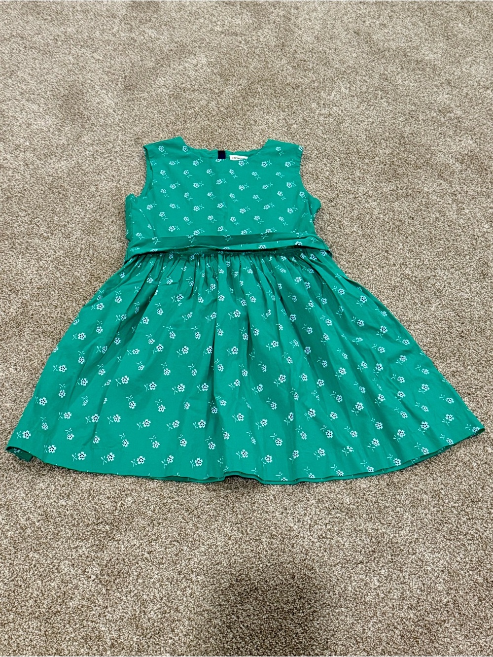 Crewcuts by J.Crew Girls Green Sleeveless Floral Dress